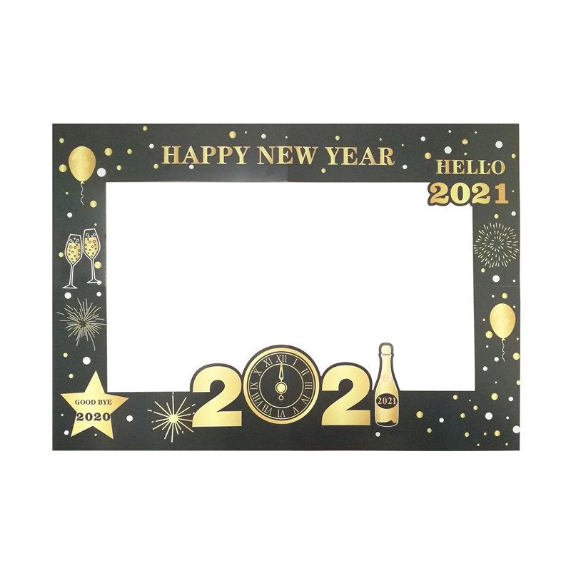 1pcs 2021 happy new year party paper photo frame photo prop