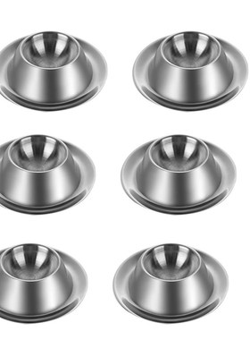 6 Pack Egg Cup Holder,Stainless Steel Egg Cups Plates Servew