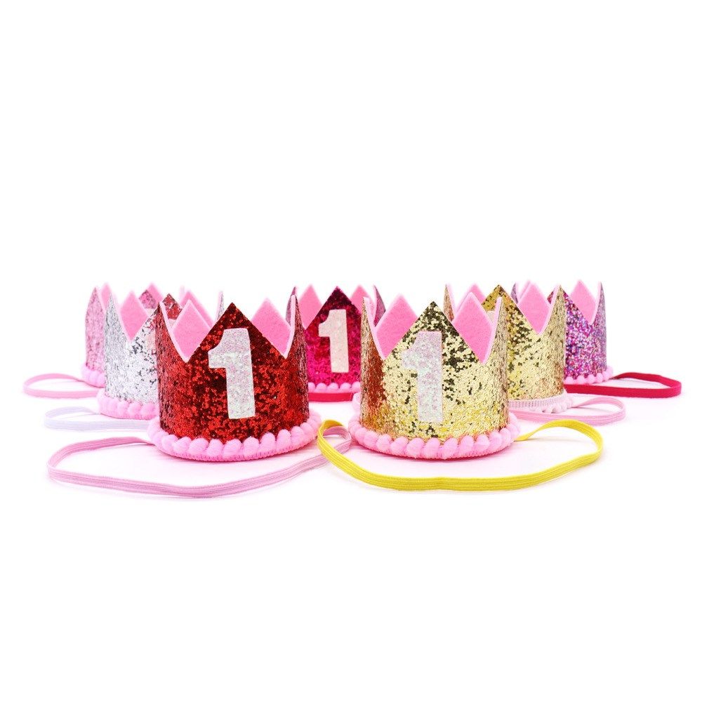 baby girl boy kids first birthday hat headband crown 1 year