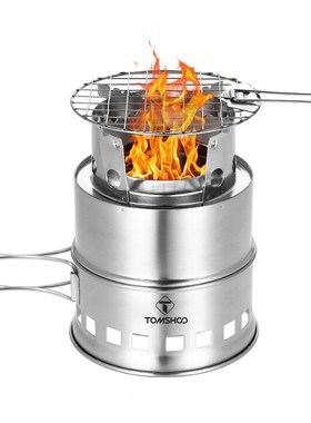 TOMSHOO Portable Folding Windproof Wood Burning Stove Compac