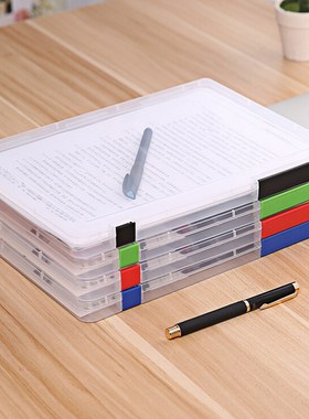 A4 File Storage Box Clear Plastic Document Cases Desk Paper