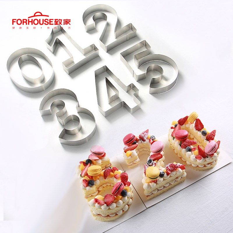 numbers shape cake  mold stainless steel digital cutter sten
