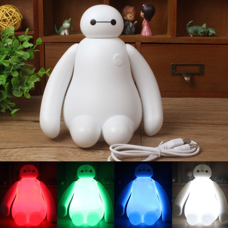 creative rgb big hero 6 toon baymax led nightlight home deco