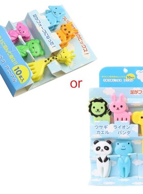 2020 New 10pcs/set Animal Food Fruit Picks ks Bento Lunch Bo