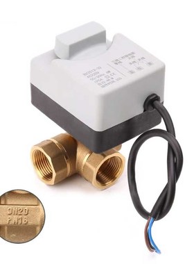 AC220V 3-way electric motorized ball valve three wires two c