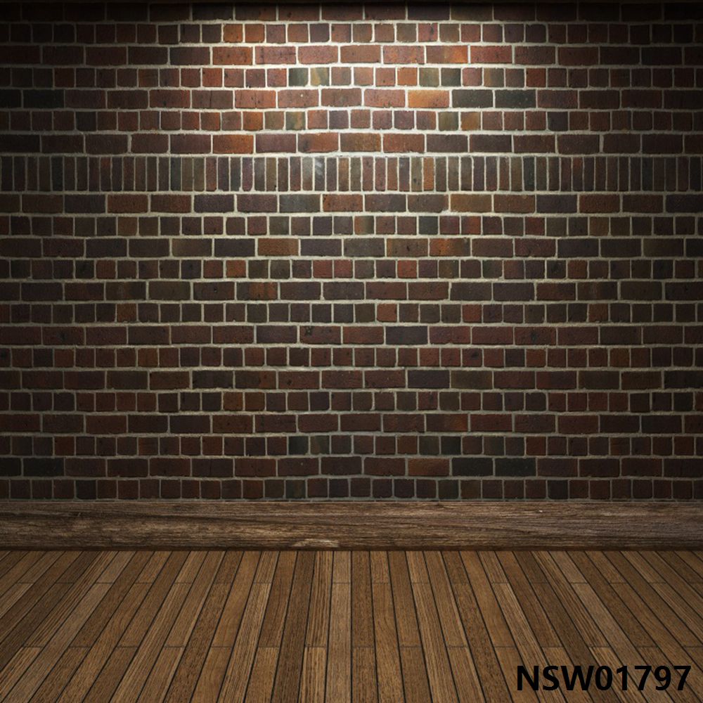 Laeacco Brick Wall Wooden Floor Photocall Photography Backgr