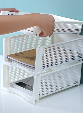Stackable Mesh A4 Paper File Tray Organizer Document Magazin