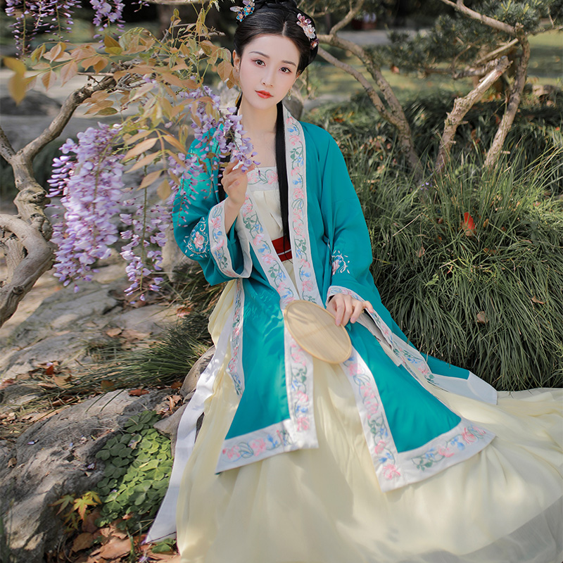 妃亦坊汉服对襟宋制褙子三件套