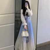 妃亦坊原创改良汉服女 素衬衣马甲日常国风长裙春夏款 玉染 汉元