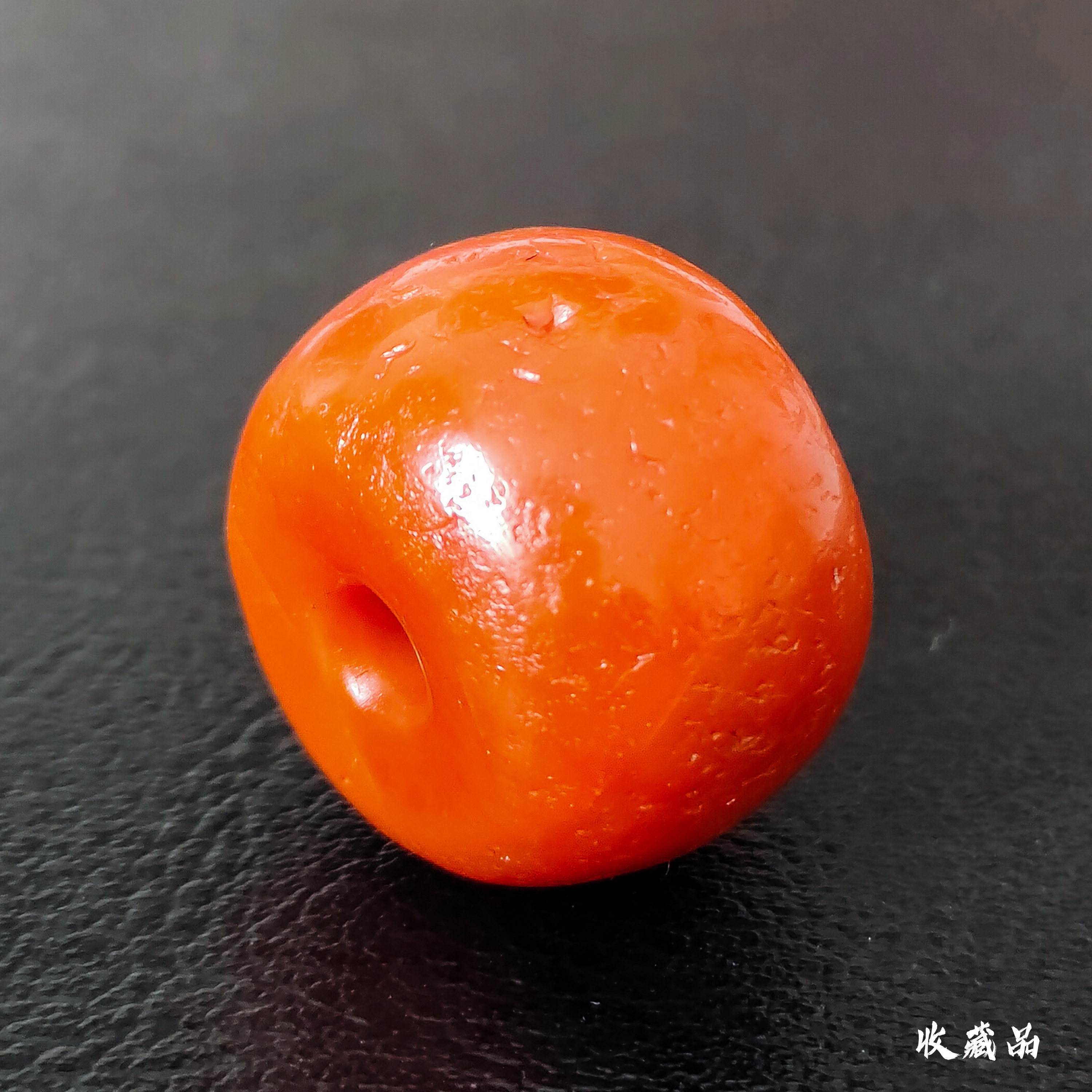藏传天然老甘南红老型单株真品收藏级满色满肉文玩锁骨链22*16mm