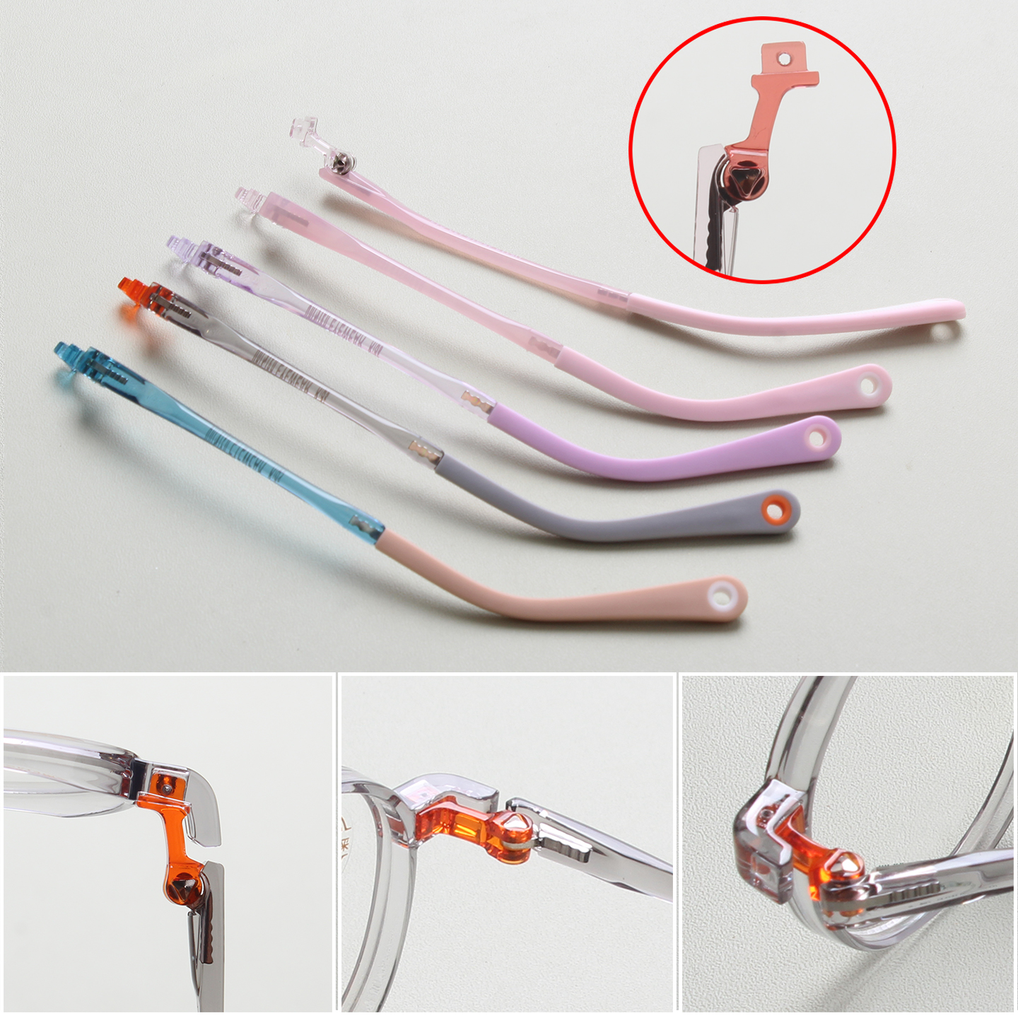 学生近视眼镜腿中间塑料扣通用