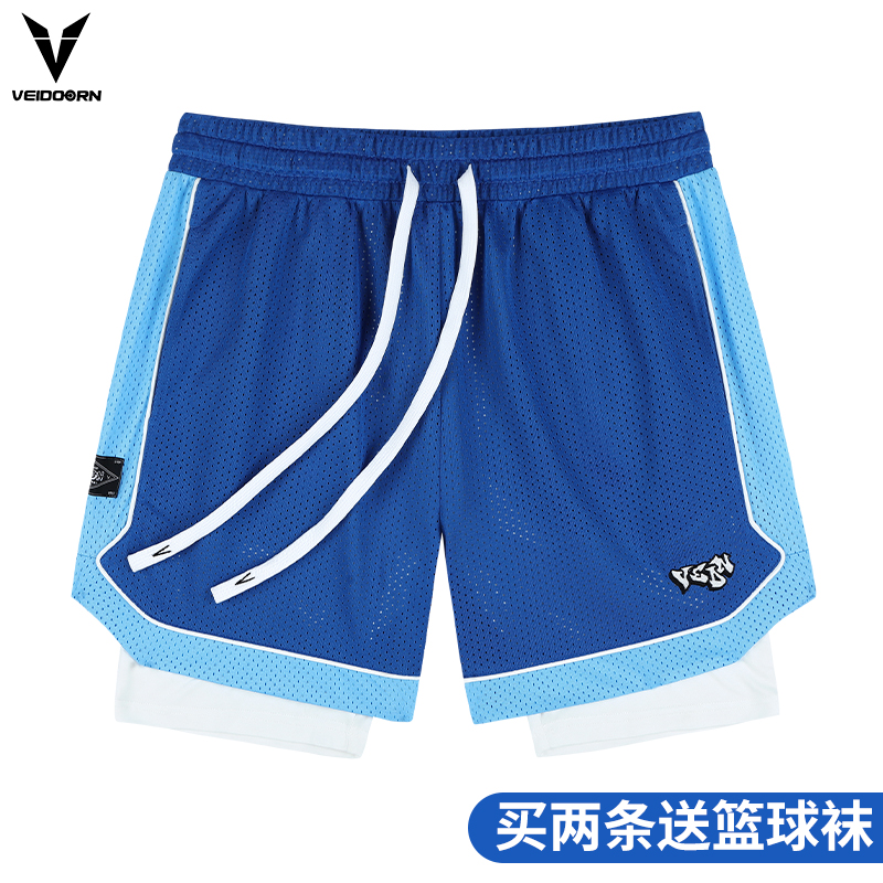 维动短裤争锋假两件篮球裤夏美式