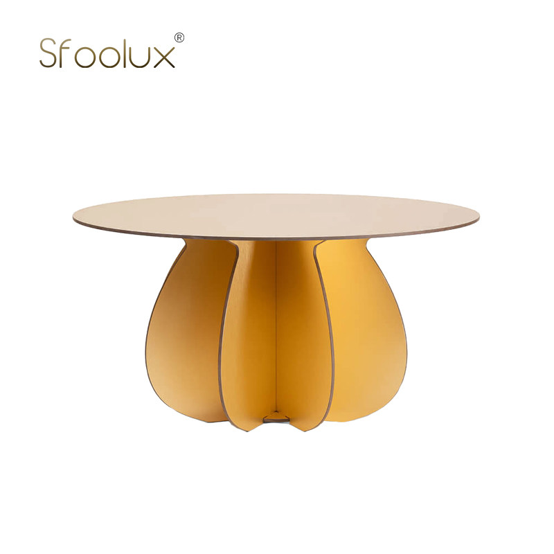 Sfoolux意式极简Parodia Magnifica Gold现代艺术实木圆形茶几
