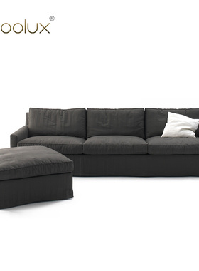 Sfoolux库西Cousy意式极简大平层客厅直排三人位布艺沙发