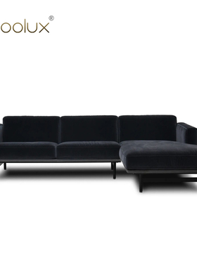 意式极简设计样板间客厅阳台直排多人DS-175 LINEAR皮布转角沙发