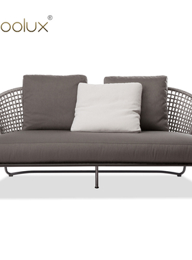 Sfoolux北欧轻奢户外创意藤编软装沙发 Aston/阿斯顿双人位沙发