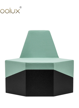 Sfoolux北欧现代简约异形模块拼色布艺沙发VANK_ROCK单人位沙发