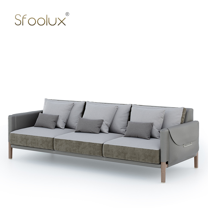 Sfoolux亚美利哥AMERIGO意式极简小户型客厅直排多人布艺沙发