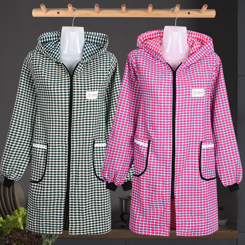 有袖纯棉时尚家用厨房防污围裙