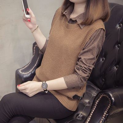 胖妹妹显瘦套装2025新款针织上衣女假两件打底衫秋冬百搭大尺码女