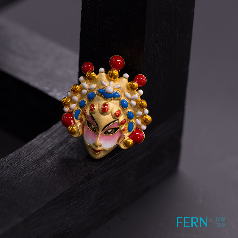 FERN Guochao gold Quintessence Facebook series Mu Guiying Traditional opera Art Enamel Sufficient gold men and women Same item Pendantin the Jewelry/Diamond/Jade/Gold , Gold jewelery (New) , Choker  category - from Buy2taobao.com to provide professional Taobao agent buy service