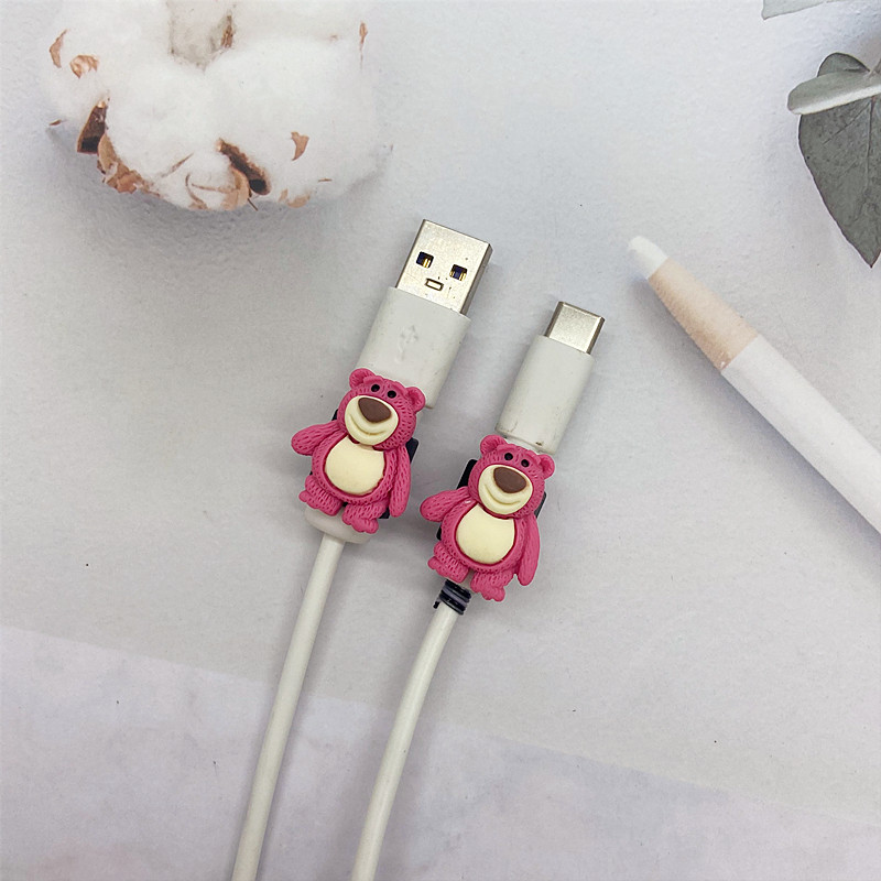 卡通数据线保护套防折断适用华为oppo小米vivo安卓手机线充电线防