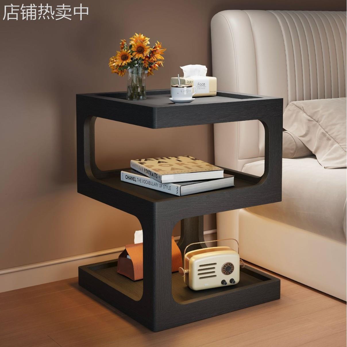 实木床头柜卧室床边柜小户型沙发边几极窄床头储物柜子置物架抽屉