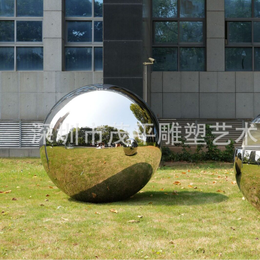 304/316不锈钢球体高亮光镜面空心球园林绿地大圆球广场水池花园