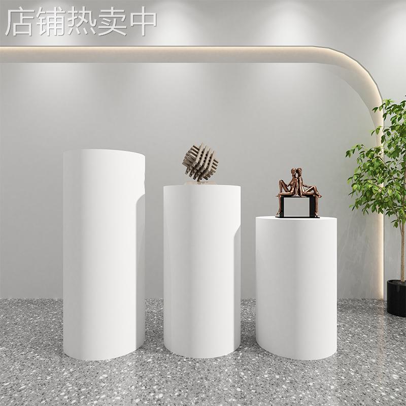 圆形烤漆地台婚纱拍摄试衣圆台直播站台服装店模特展示台圆形地台