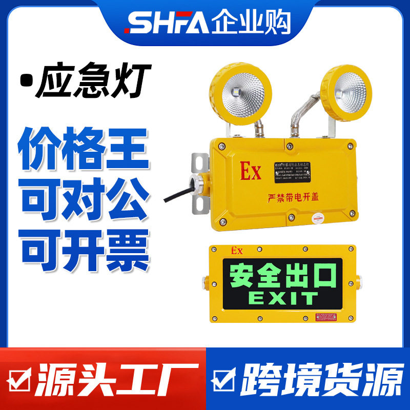 沈防led防爆应急灯安全出口疏散指示灯消防紧急通道黄色双头灯BAJ
