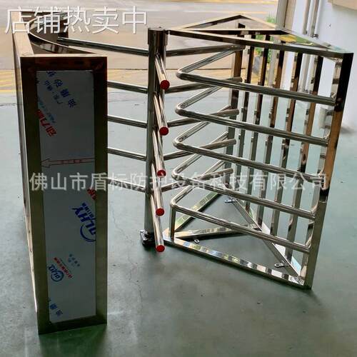 书店服务区疏导通道单项转动门,不锈钢半高矩形单向门,三角架转闸
