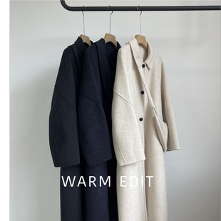 「Silk Cashmere」小翻领直排双面呢山羊绒桑蚕丝大衣赠饺子包