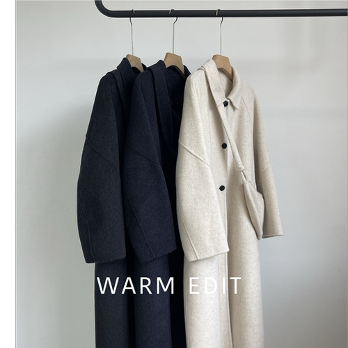 小翻领桑蚕丝双面呢山羊绒大衣