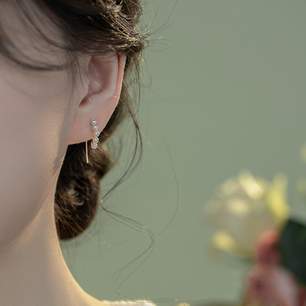 藤蔓 纯手工自制美国14k包金珍珠耳饰可水洗防过敏气质耳环礼物女