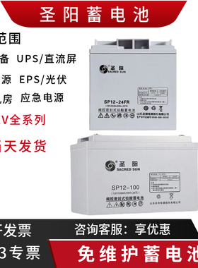 圣阳蓄电池SP12-100 12V7AH12AH24AH38AH65AH40AH UPS EPS机房