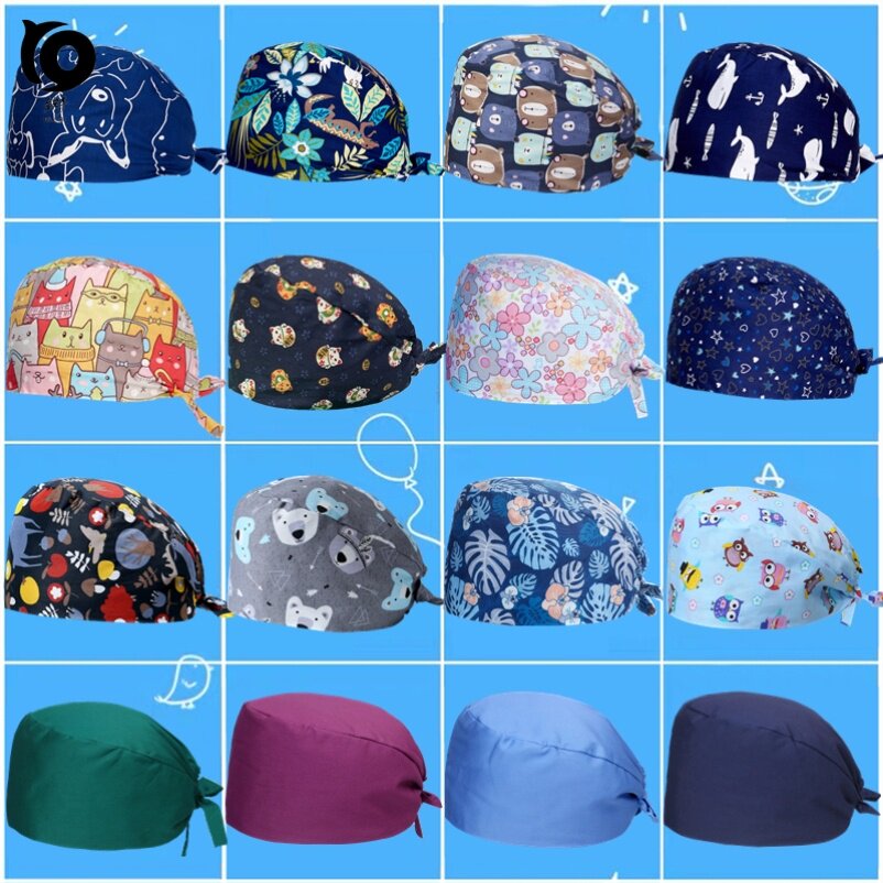 日本粉色卫校icu室帽浅蓝手术帽女纯棉韩版医生帽加厚花色包头巾|ruв категории Аксессуары, шляпа - от Buy2taobao.com для оказания профессиональной услуги покупки агента Taobao