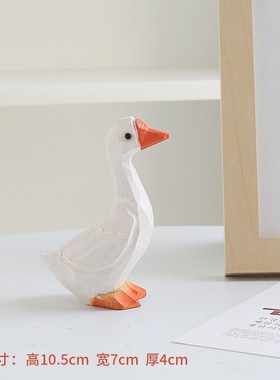 平安喜乐鸭手工摆件日式系桌面木质鸭子小摆件生日礼物