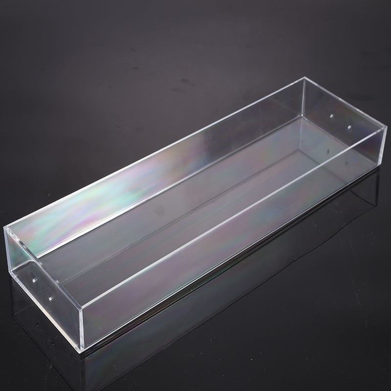 便利贴收纳盒加长40厘米长方形塑料盒亚克力透明白窄条型收纳框香