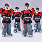 男童嘻哈爵士舞蹈衣服儿童表演服女孩潮服架子鼓服装 新款 街舞套装