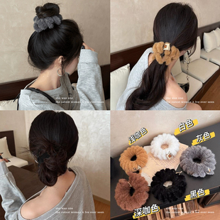 秋冬毛绒大号电话线发圈头绳皮筋女扎头高弹力马尾发绳丸子头发饰