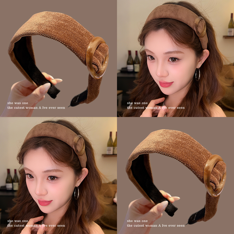 秋冬针织宽边发带高颅顶发箍女款