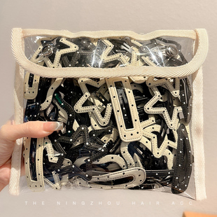 波点星星云朵发夹边夹侧边刘海夹子头饰前额发卡女后脑勺碎发bb夹