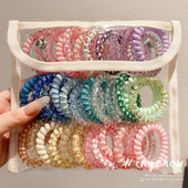 多巴胺头绳彩色儿童皮筋不伤发电话线发圈女童高弹力扎头发绳头饰