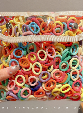 扎头发毛巾发圈头绳女儿童宝宝头饰彩色皮筋不伤发高弹力马尾发绳