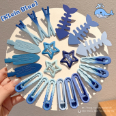 克莱因蓝星星发夹边夹侧边刘海夹前额碎发无痕鸭嘴夹子头饰发卡女