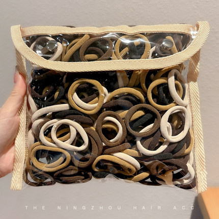 皮套女头绳咖色橡皮筋扎头发发圈不勒头发皮筋高弹力耐用头饰发绳