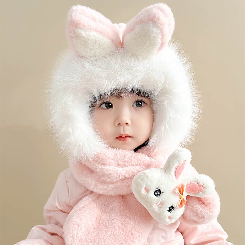 慕佩奇毛绒毛绒帽子一体帽