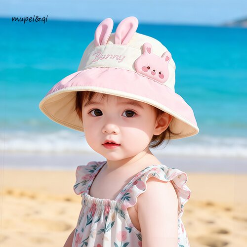 儿童防晒帽子夏季可爱兔子空顶帽