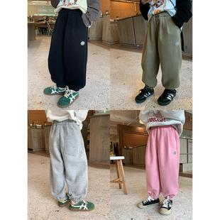 秋装新款童裤男童女童休闲韩版束脚收口裤子儿童宝宝加厚运动卫裤