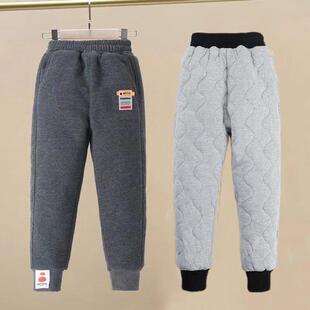 女童男童棉裤冬季外穿一条过冬中大童三层夹棉加厚冬季保暖裤子潮